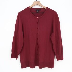 Preswick & Moore Cardigan Womens 1X Burgundy Button-Down Excellent